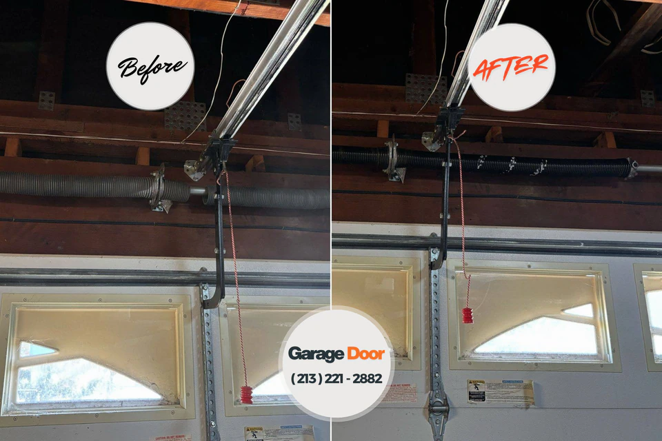 Before and after: garage door repair Mendenhall, MS